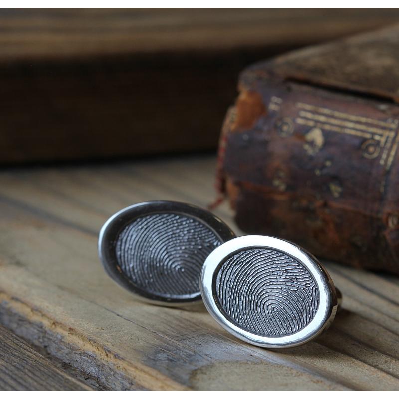 Oval Fingerprint Cufflinks